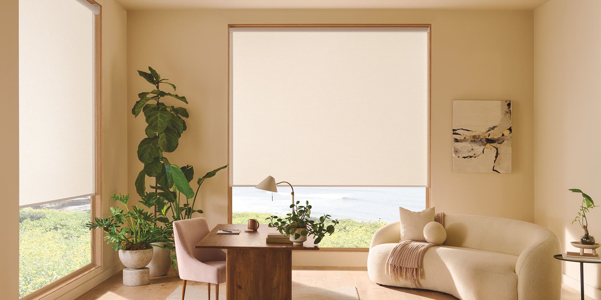 Designer Roller Shades in Ginseng Sisal